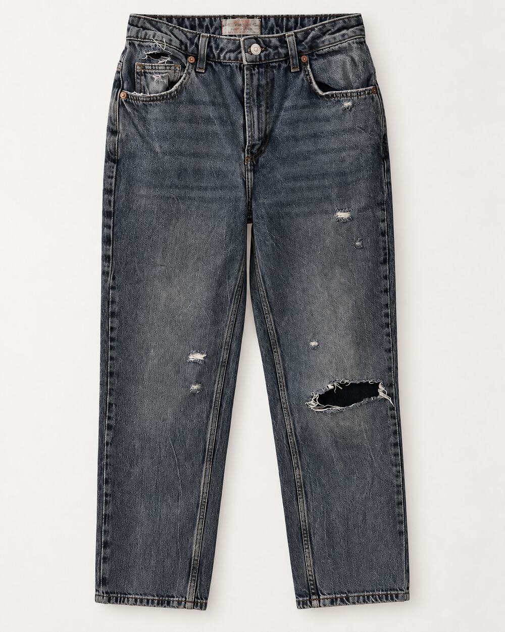We The Free Twenty Seven Distressed Jeans Size 27 High Rise Straight Leg Prelove